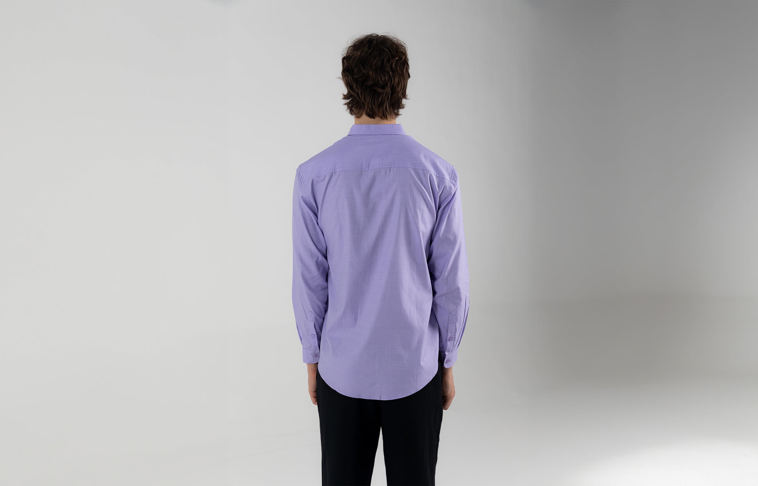 Lilac Plain-Weave Egyptian Cotton Shirt - Slim Fit