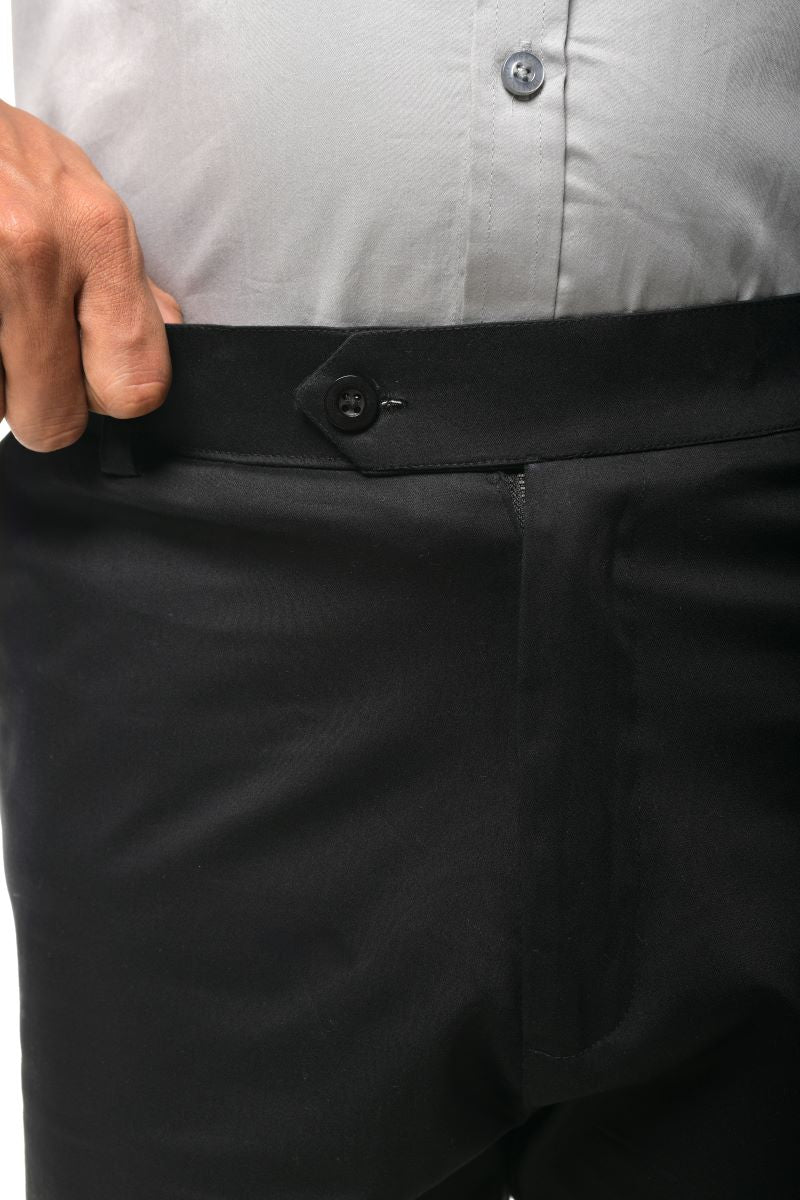 Black Chinos Straight Fit Trousers